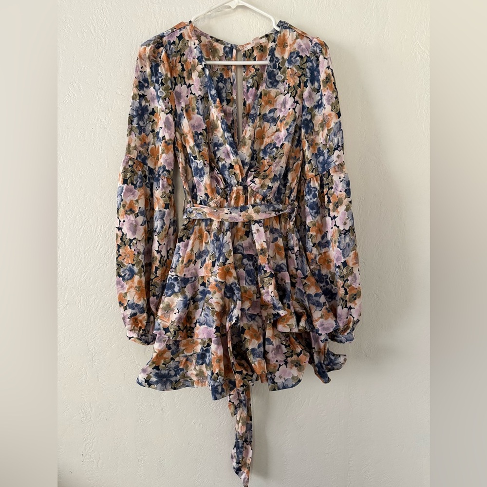 Luxxel Multicolor Floral Long Sleeve Dress